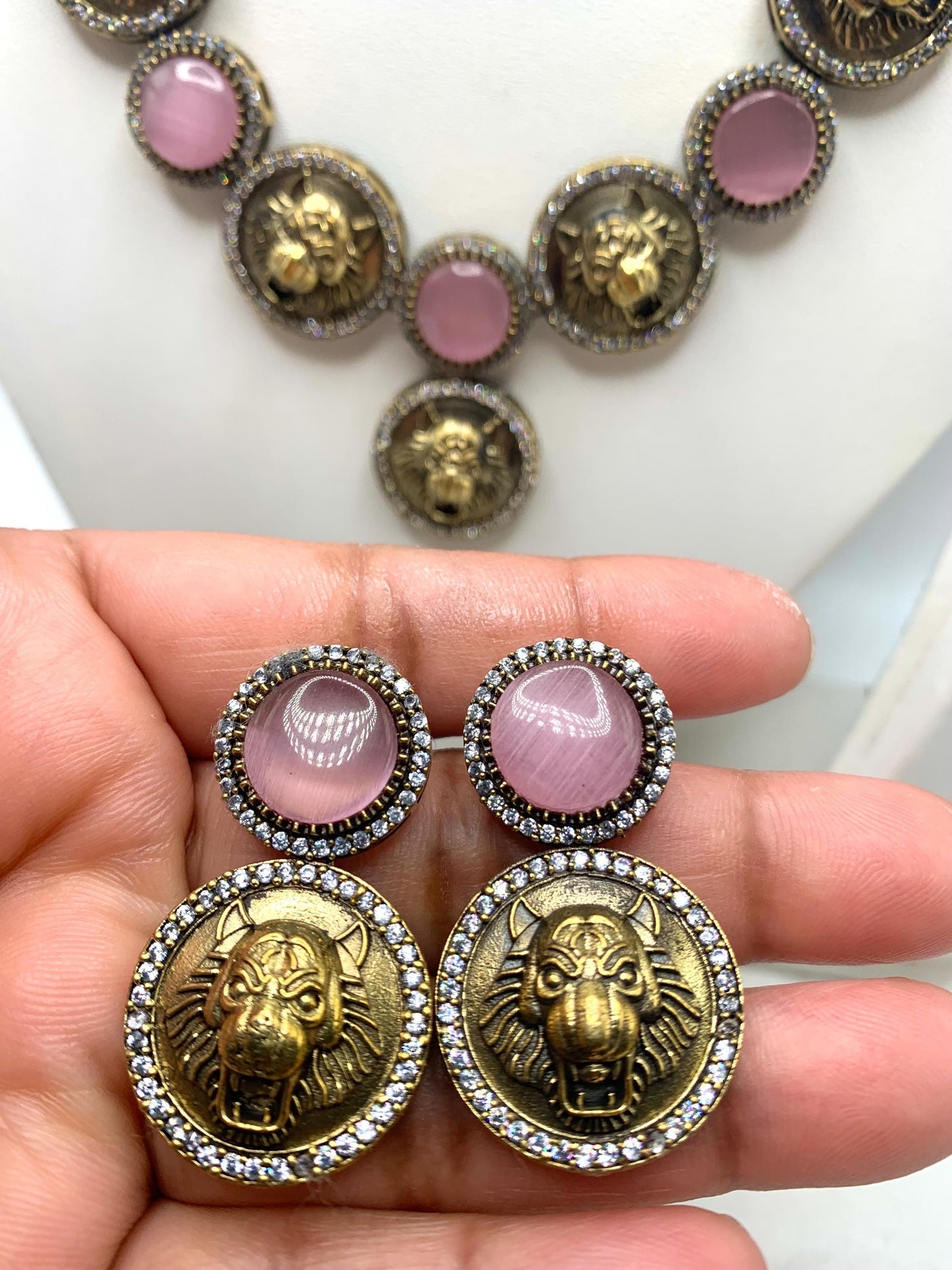 Sabyasachi inspired necklace and /vintage fusion/monalisa stone work