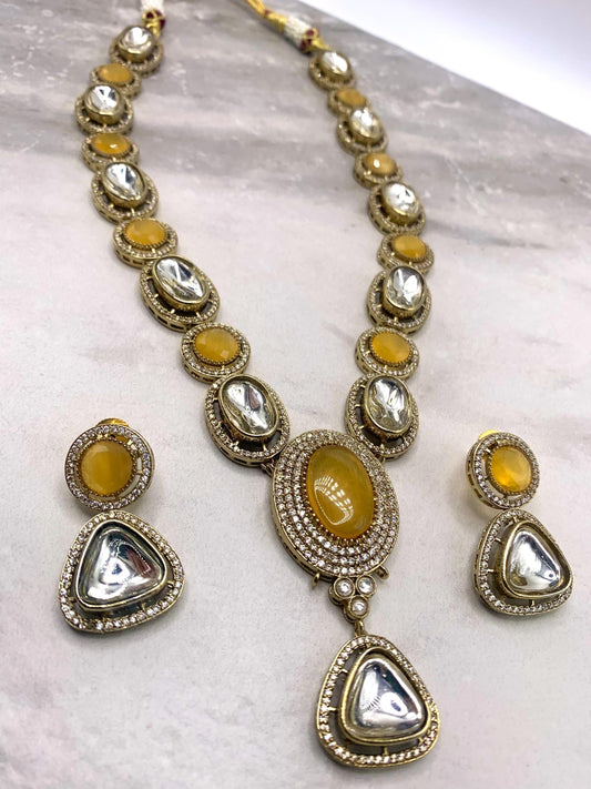 Sabyasachi inspired necklace with kundan work and earrings