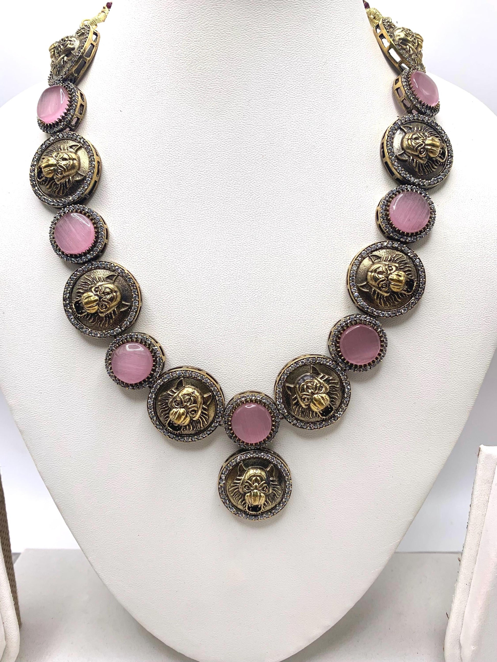 Sabyasachi inspired necklace and /vintage fusion/monalisa stone work